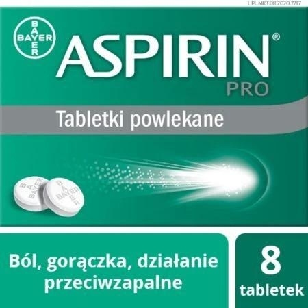 Aspirin Pro 0,5 g 8 tabletek powlekanych