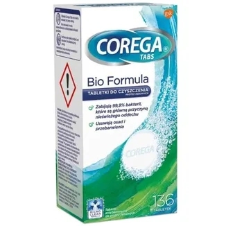 Corega Tabs Bio Formula, tabletki do czyszczenia protez zębowych, 136 tabletek